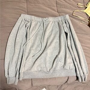 Gray Women's Off shoulder sweatshirt